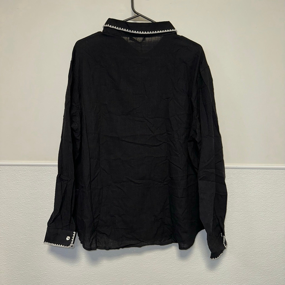Women's KATE KASIN Blouse Black/White Size 2XL NEW NWT Button Down Plus Size - Picture 9 of 16